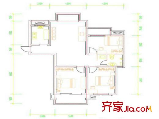 仙林新村戶型圖戶型圖 3室 3室1廳1衛(wèi)1廚