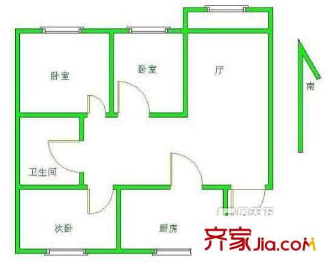 萬和源居戶型圖戶型圖 3室 3室2廳1衛(wèi)1廚