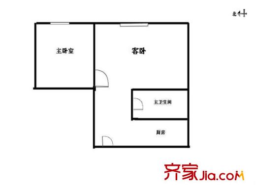 虎嘯花園戶型圖戶型圖 2室 2室1廳1衛(wèi)1廚
