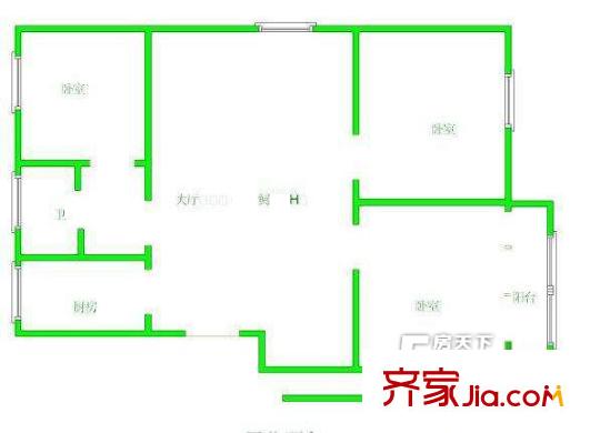 百水家園戶型圖戶型圖 3室 3室2廳1衛(wèi)1廚