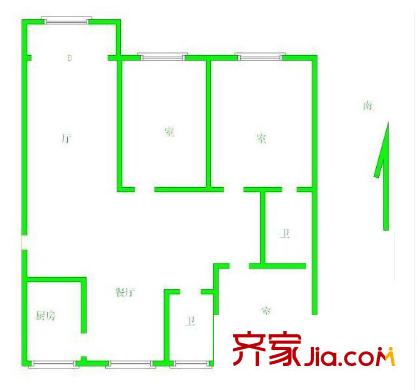 虎嘯花園戶型圖戶型圖 3室 