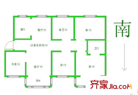 虎嘯花園戶型圖戶型圖  4室 4室2廳2衛(wèi)1廚