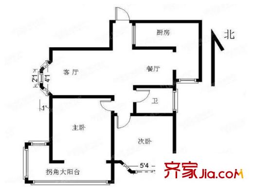裕華名居城戶型圖戶型圖 2室 2室2廳1衛(wèi)1廚
