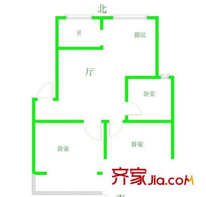 萬欣花園戶型圖戶型圖 3室 3室1廳1衛(wèi)1廚