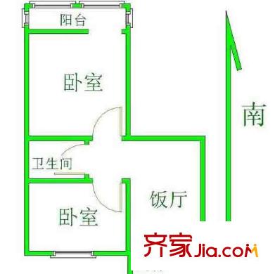 建寧路住宅戶型圖戶型圖 2室 2室2廳1衛(wèi)1廚