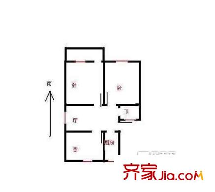 建寧路住宅戶型圖戶型圖 3室 3室2廳1衛(wèi)1廚