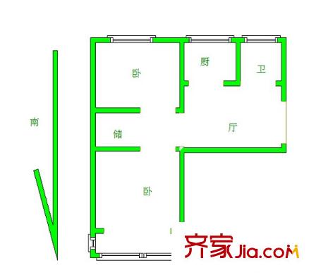 建寧路住宅戶型圖戶型圖 2室 2室1廳1衛(wèi)1廚