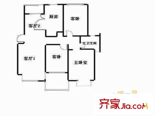 東郊小鎮(zhèn)第三街區(qū)戶型圖戶型圖 3室 3室2廳2衛(wèi)1廚