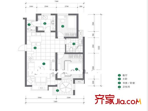 東郊小鎮(zhèn)第三街區(qū)戶型圖戶型圖 2室 2室1廳1衛(wèi)1廚