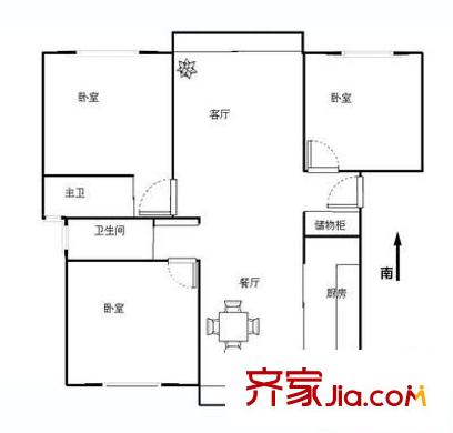 東郊小鎮(zhèn)第三街區(qū)戶型圖戶型圖 3室  3室2廳2衛(wèi)1廚