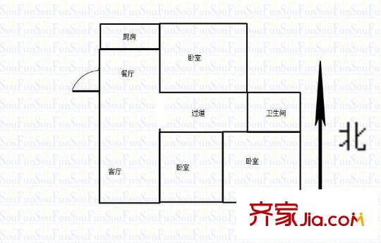 威尼斯水城第十四街區(qū)戶型圖戶型圖 3室 3室2廳1衛(wèi)1廚