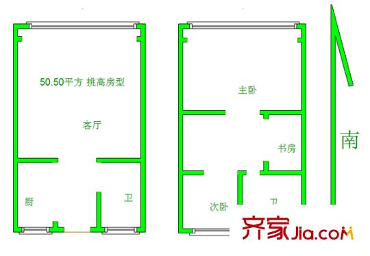金基翠城戶型圖戶型圖 2室 2室2廳2衛(wèi)1廚