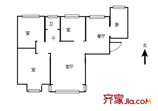 香緹麗舍戶型圖戶型圖 3室 3室2廳1衛(wèi)1廚