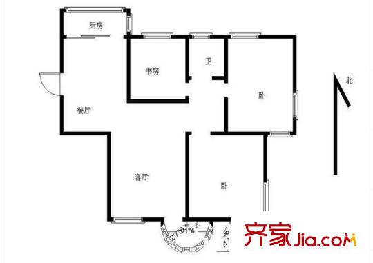 香緹麗舍戶型圖戶型圖 3室 3室2廳1衛(wèi)1廚