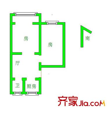 古平崗住宅戶型圖戶型圖 2室 2室1廳1衛(wèi)1廚