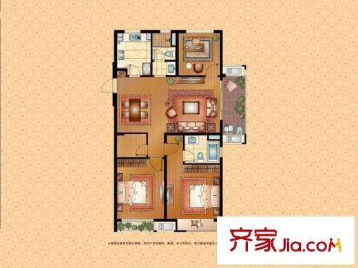 萬科金色領(lǐng)域戶型圖戶型圖 3室 3室2廳1衛(wèi)1廚