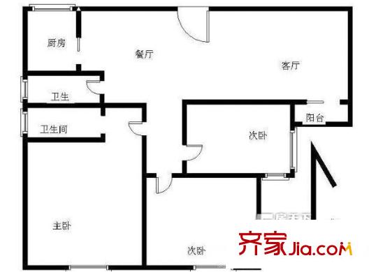 紫鑫中華廣場戶型圖戶型圖 3室 