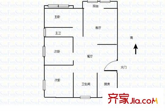 綠城花園戶型圖戶型圖 3室 3室2廳2衛(wèi)1廚