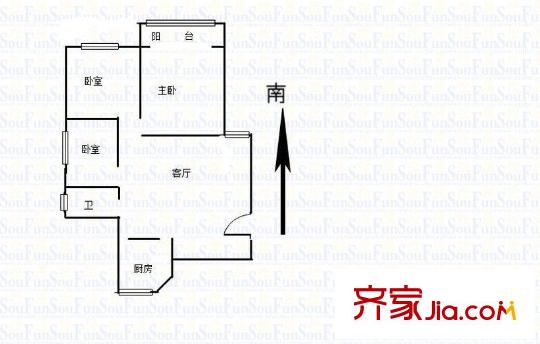 綠城花園戶型圖戶型圖 3室 3室2廳1衛(wèi)1廚