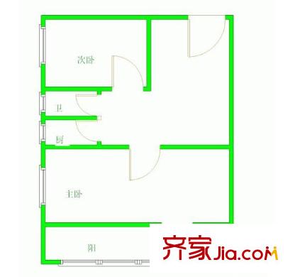 綠城花園戶型圖 戶型圖 2室 2室2廳1衛(wèi)1廚