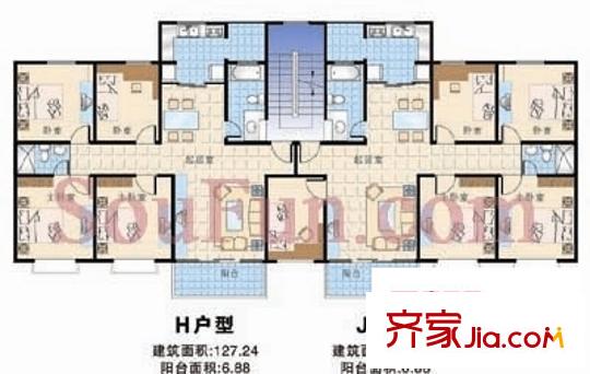 興都花園戶型圖H、J戶型 