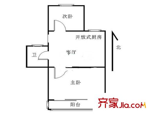 迎江園戶型圖戶型圖 2室 2室1廳1衛(wèi)1廚