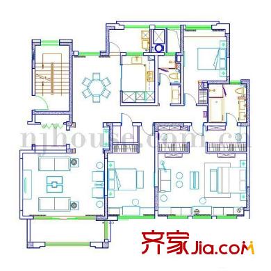 萬科金域緹香戶型圖戶型圖 3室 3室2廳2衛(wèi)1廚