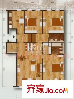 朗詩國際街區(qū)戶型圖戶型圖  3室 3室2廳2衛(wèi)1廚