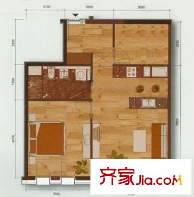 朗詩國際街區(qū)戶型圖戶型圖 2室 2室1廳1衛(wèi)1廚