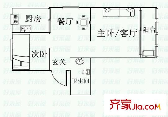 三牌樓小區(qū)戶型圖戶型圖2室 2室1廳1衛(wèi)