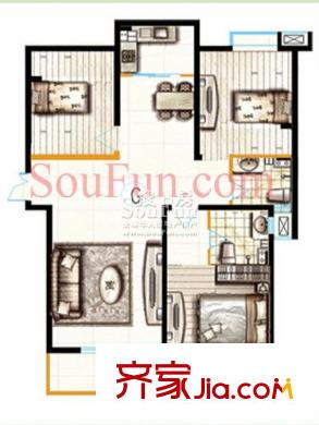 同曦新貴之都戶型圖戶型圖 3室 3室2廳2衛(wèi)1廚
