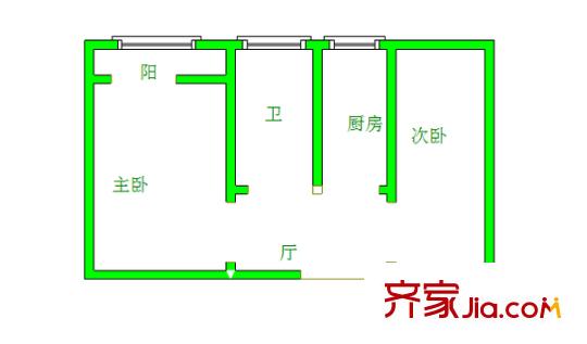 來鳳小區(qū)戶型圖戶型圖 2室 2室1廳1衛(wèi)1廚