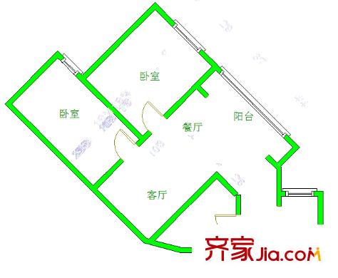 月光廣場戶型圖戶型圖 2室 2室2廳1衛(wèi)1廚