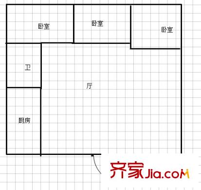 中南麒麟錦城戶型圖戶型圖 3室 3室2廳1衛(wèi)
