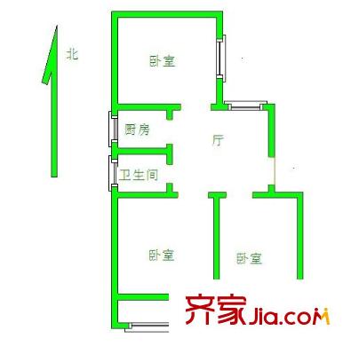 西康路3號戶型圖戶型圖 3室 3室1廳1衛(wèi)1廚