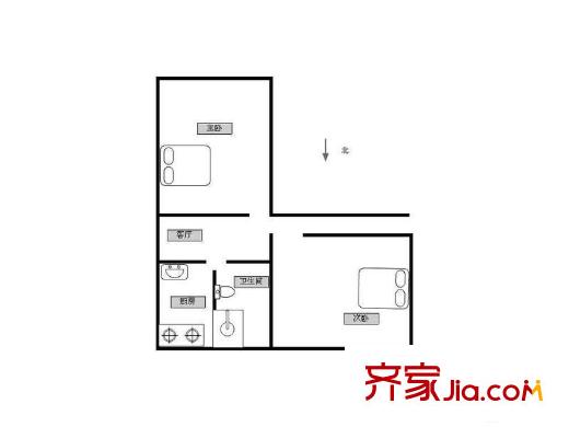 西康路3號戶型圖戶型圖 2室 2室2廳1衛(wèi)1廚