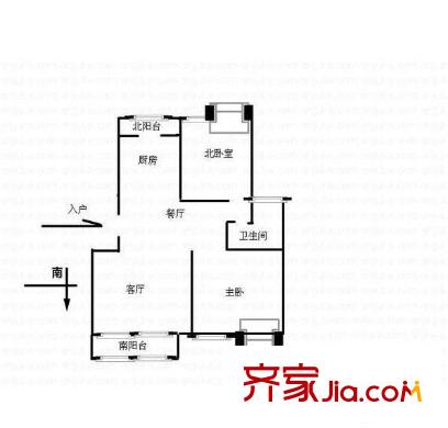 天鵝湖花園戶型圖戶型圖 2室 2室2廳1衛(wèi)1廚