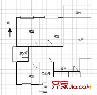 康橋圣菲戶型圖戶型圖 3室 3室2廳2衛(wèi)1廚