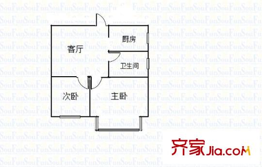 康橋圣菲戶型圖戶型圖 2室 2室1廳1衛(wèi)1廚