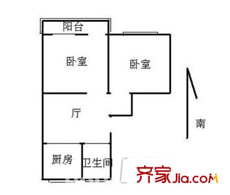 石頭城小區(qū)戶型圖戶型圖 2室 2室1廳1衛(wèi)1廚