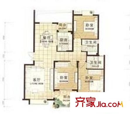 頤和南園戶型圖戶型圖 3室 3室2廳2衛(wèi)1廚
