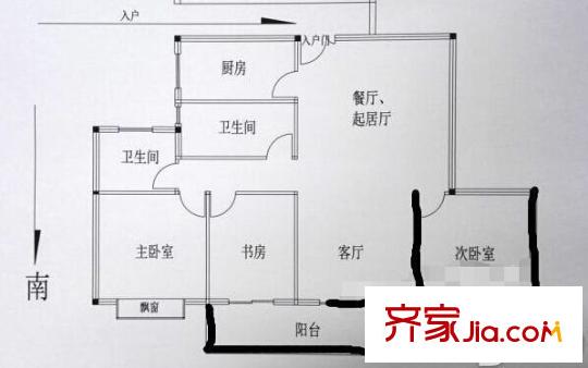 頤和南園戶型圖戶型圖 3室 3室2廳1衛(wèi)1廚