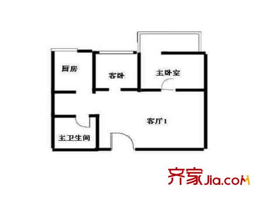 虹苑新寓戶型圖戶型圖  2室 2室1廳1衛(wèi)1廚