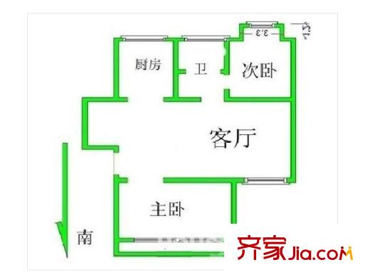 潤富花園戶型圖戶型圖2室 2室2廳1衛(wèi)1廚