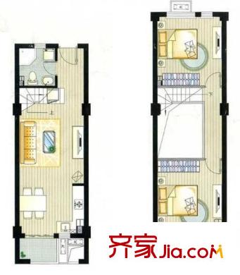 東郊小鎮(zhèn)第四街區(qū)戶型圖戶型圖 2室 