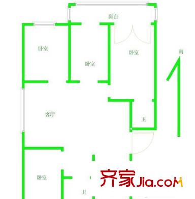 東郊小鎮(zhèn)第四街區(qū)戶型圖戶型圖 4室 4室2廳1衛(wèi)1廚