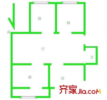東郊小鎮(zhèn)第四街區(qū)戶型圖戶型圖 3室 3室2廳1衛(wèi)1廚