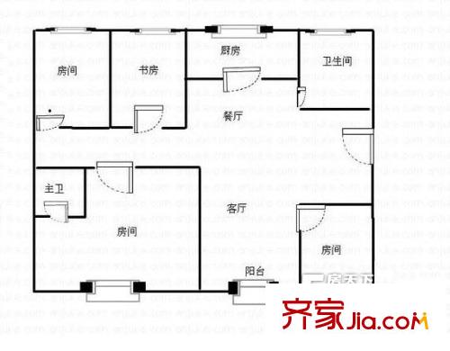 同曦鳴城藝術家園戶型圖戶型圖 3室 3室2廳1衛(wèi)1廚