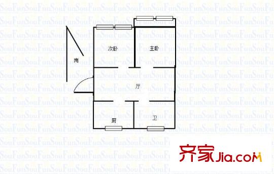 小市新村戶型圖戶型圖 2室 2室1廳1衛(wèi)1廚