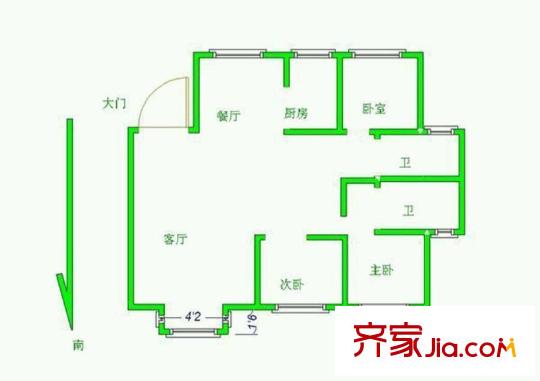 同曦鳴城藝術家園戶型圖戶型圖 3室 3室3廳2衛(wèi)1廚